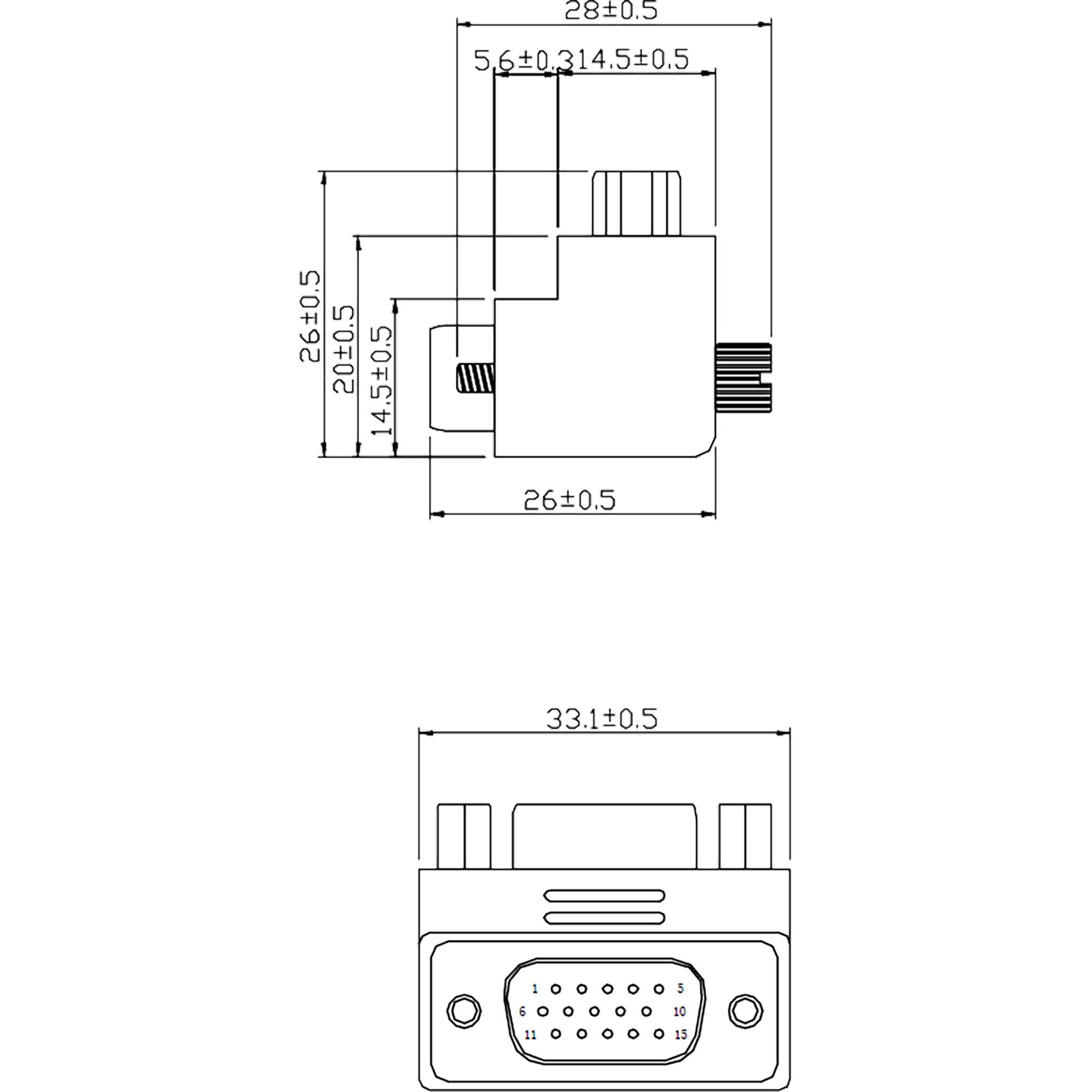 InLine® VGA Adapter 90° Winkel 15pol Stecker/Buchse-2