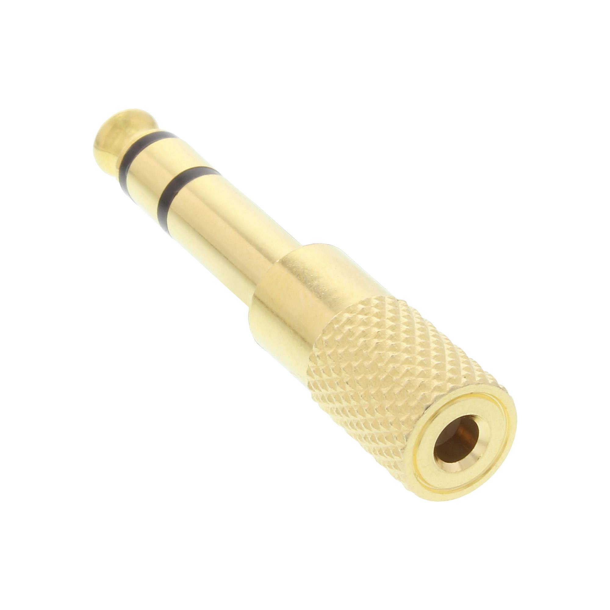 InLine® Audio Adapter, 6,3mm Klinke Stecker an 3,5mm Klinke Buchse, Stereo, gold-1