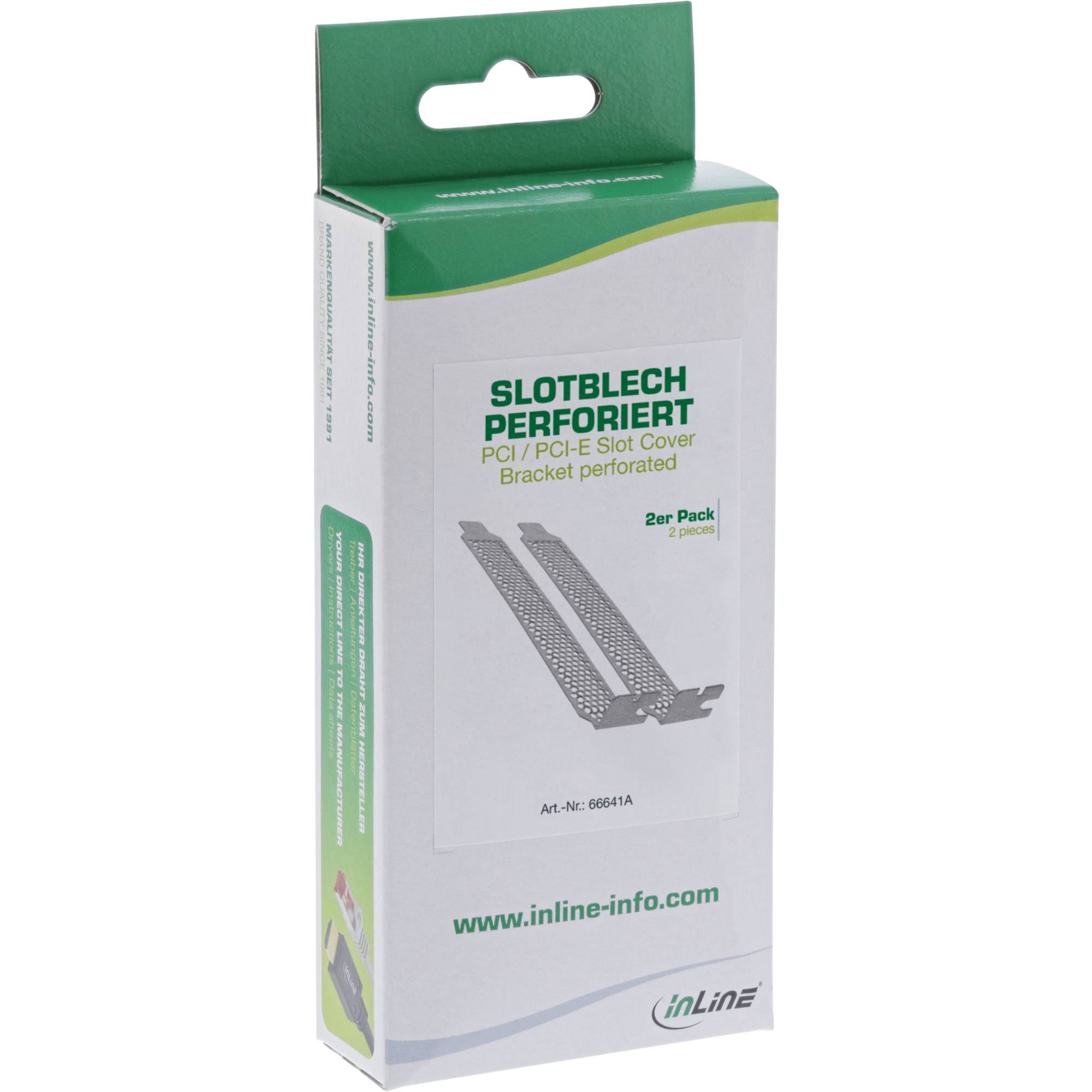 InLine® Slotblech perforiert, 2er Pack, silber-1
