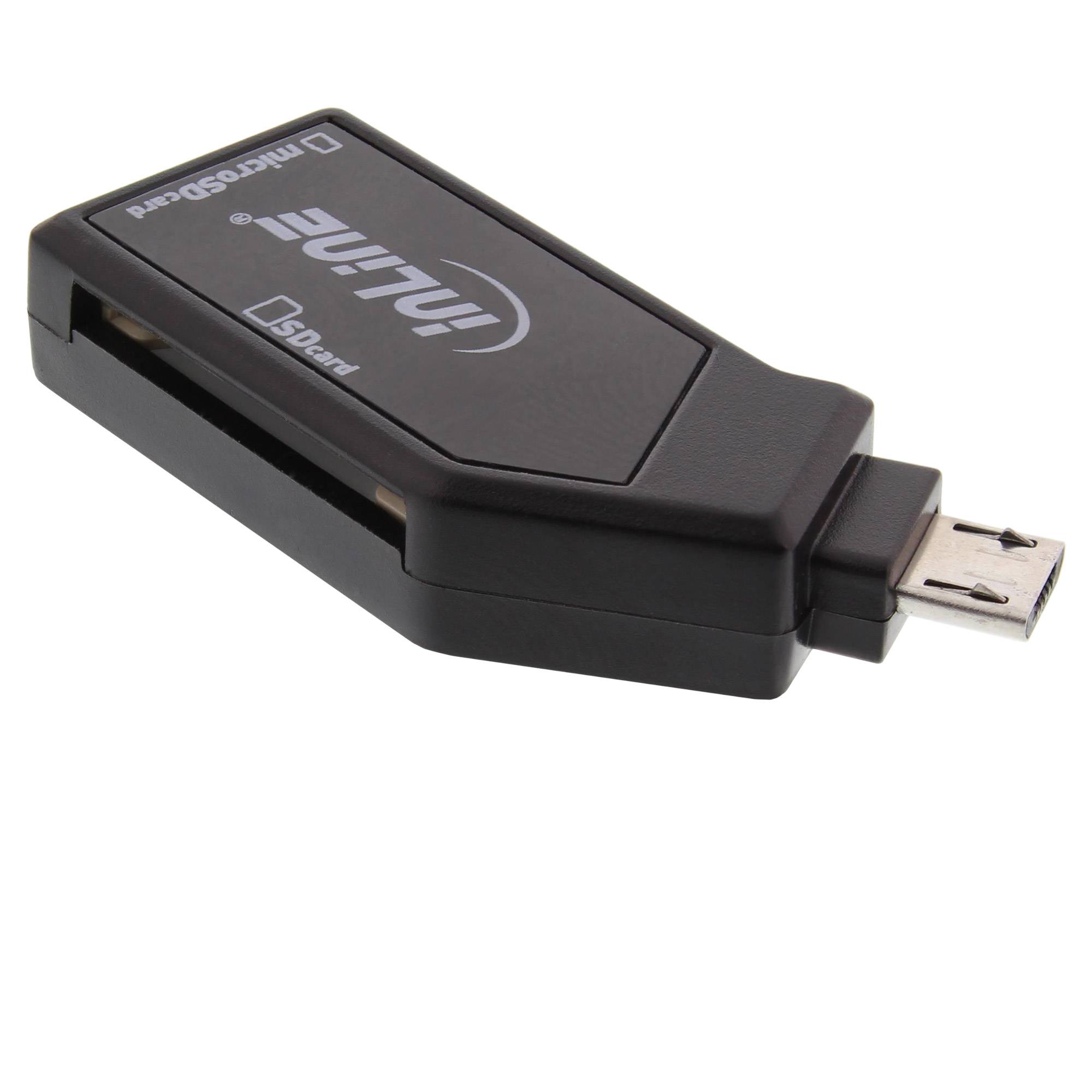 InLine® OTG Mobile Card Reader, USB 2.0, für SD+microSD, für Android Smartphone-1