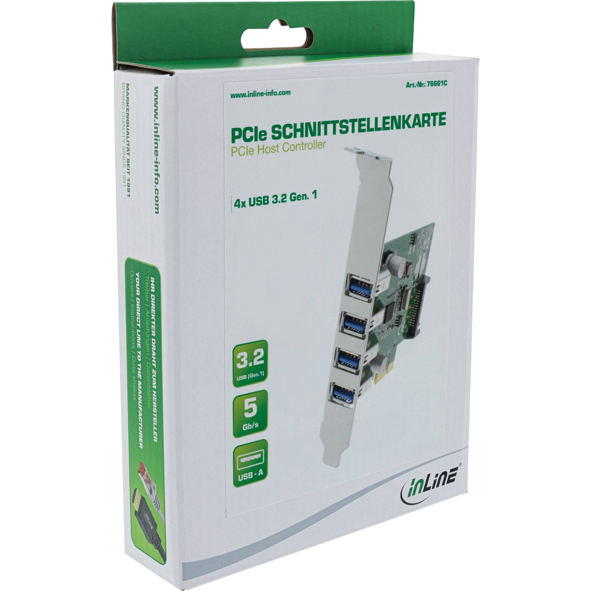 InLine® Schnittstellenkarte, 4x USB-A, USB 3.2 Gen.1, PCIe, inkl. LP Slotblech-3