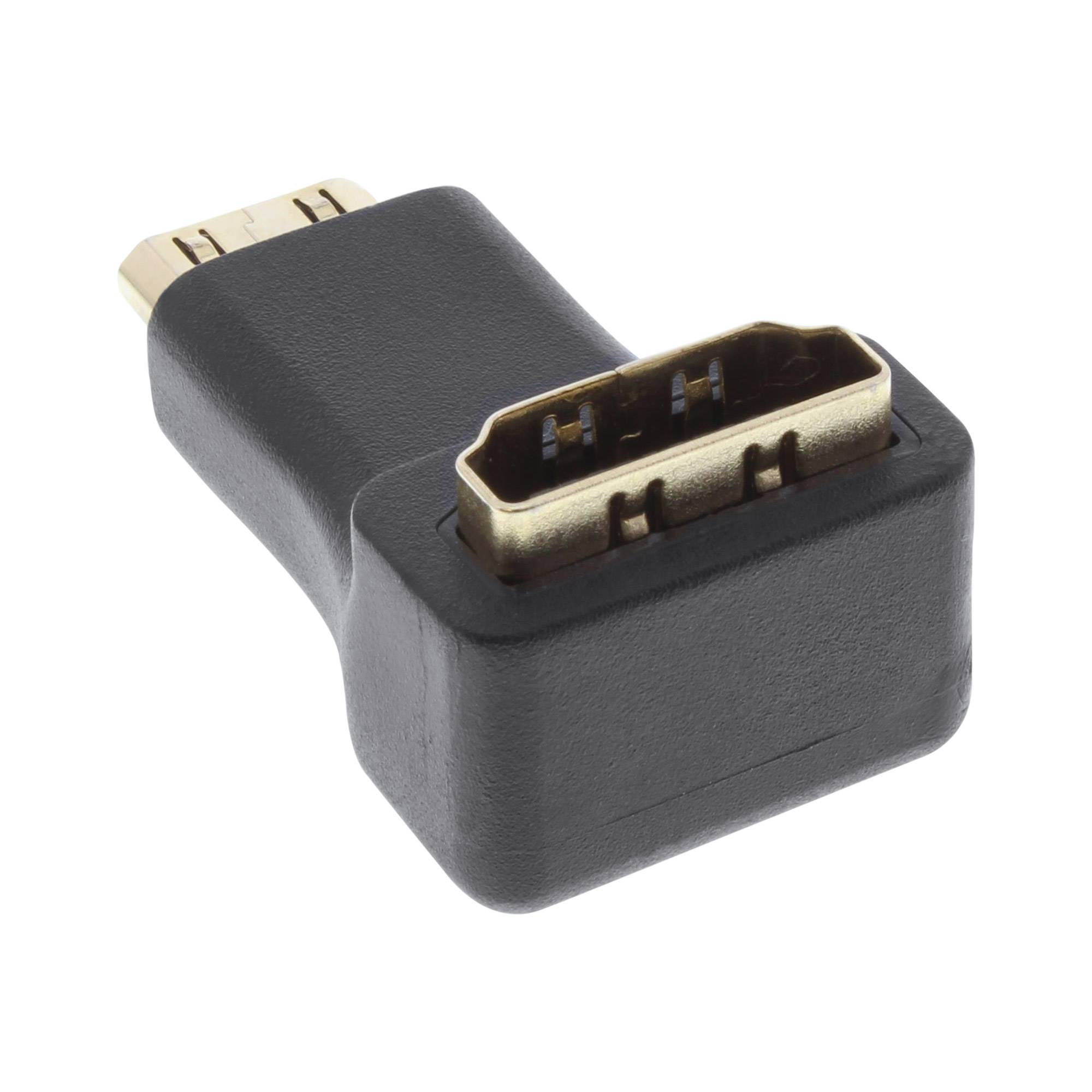 InLine® HDMI Adapter, HDMI A Buchse auf Mini HDMI C Stecker, gewinkelt, 4K2K-1