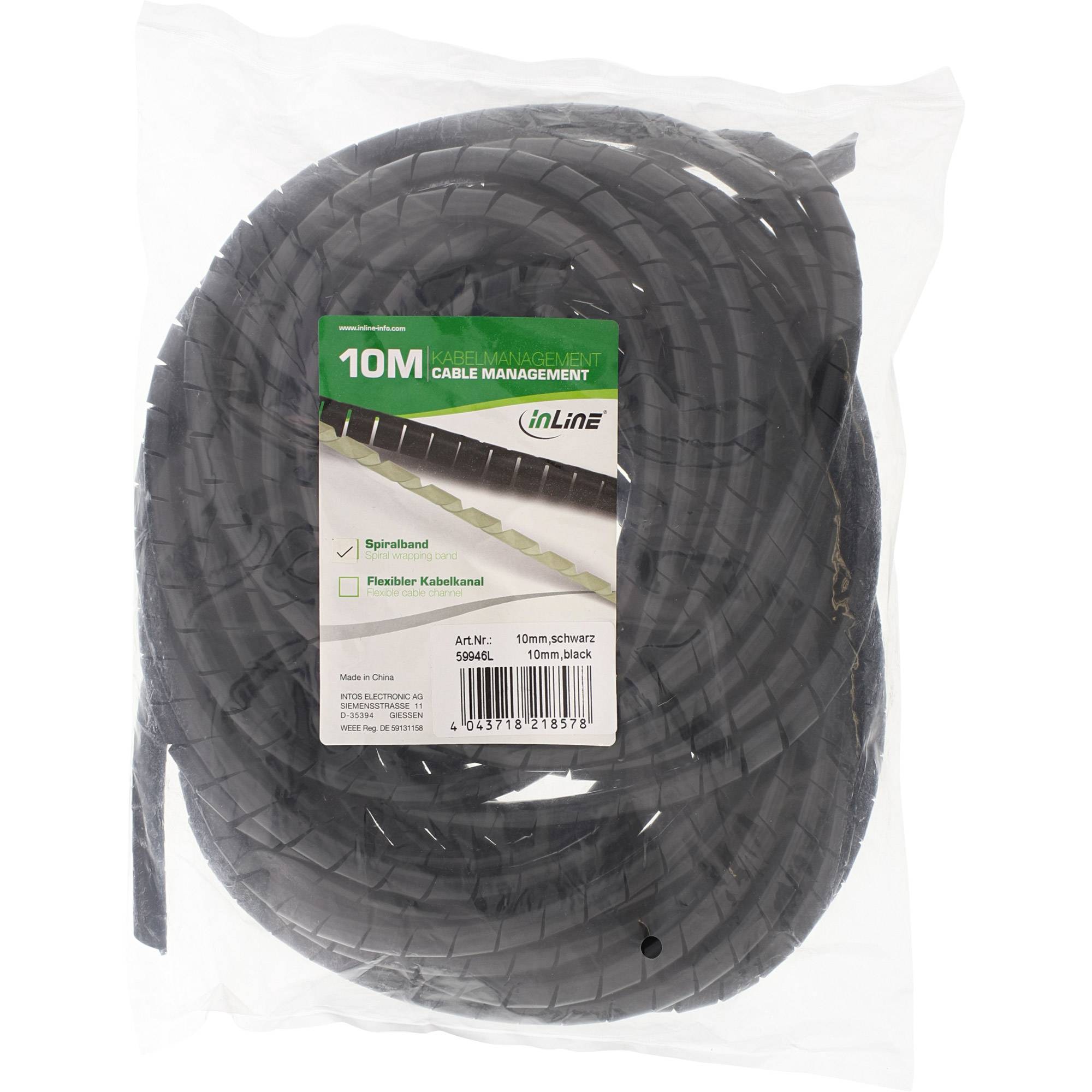 InLine® Spiralband 10m, schwarz, 10mm-1