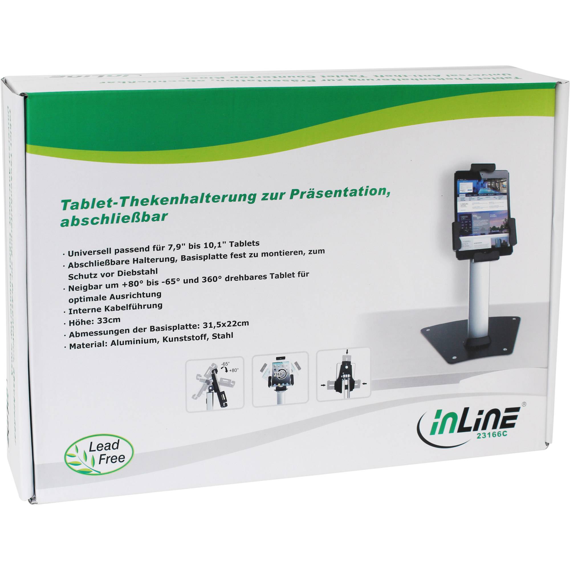 InLine® Tablet-Thekenhalterung, abschließbar, für 7,9" - 11" Tablets-4