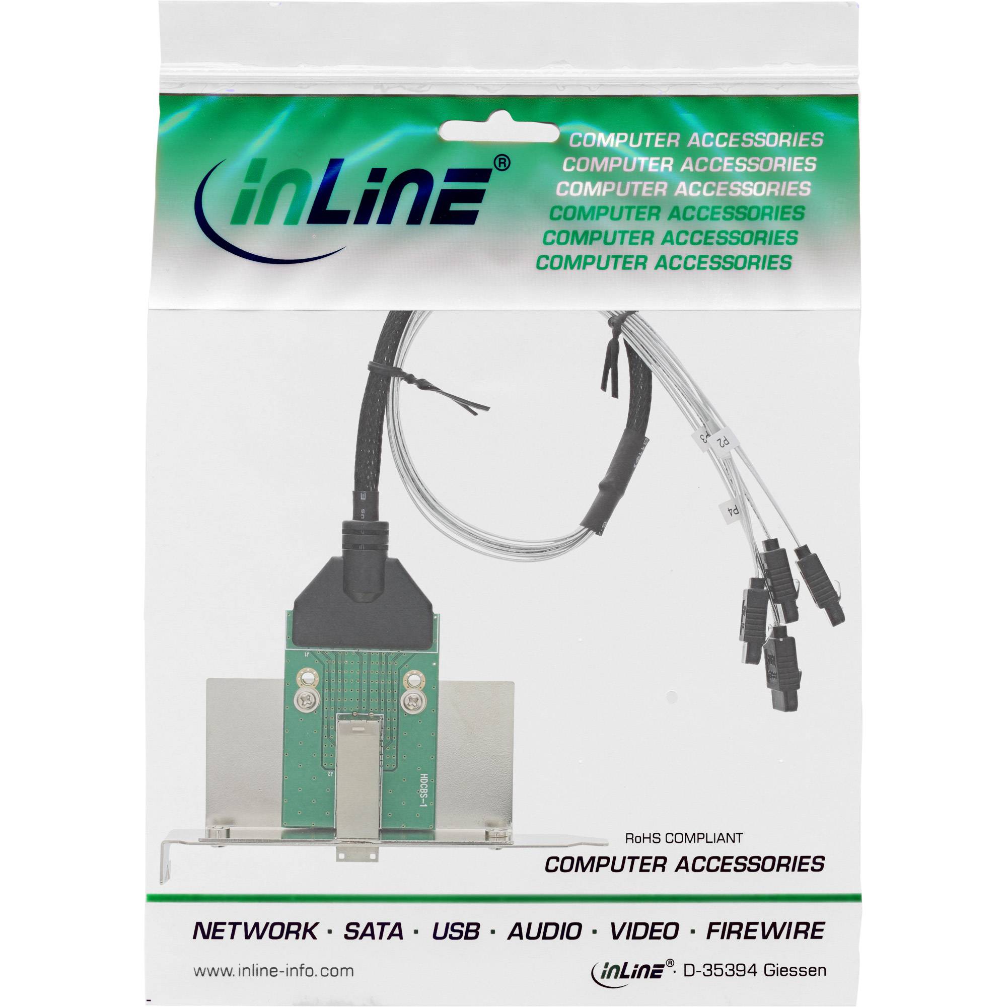 InLine® SAS HD Slotblech PCI + 50p Centr., mit Kabel, ext. SFF-8644 auf int. 4x-1