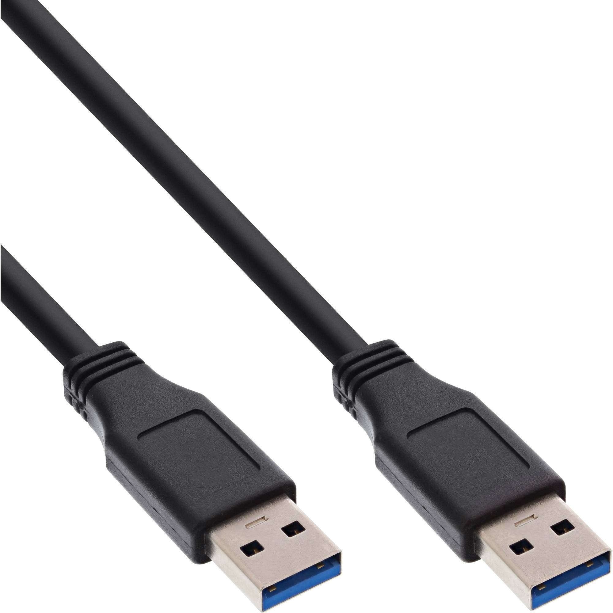 InLine® USB 3.2 Gen.1 Kabel, A an A, schwarz, 0,3m-0