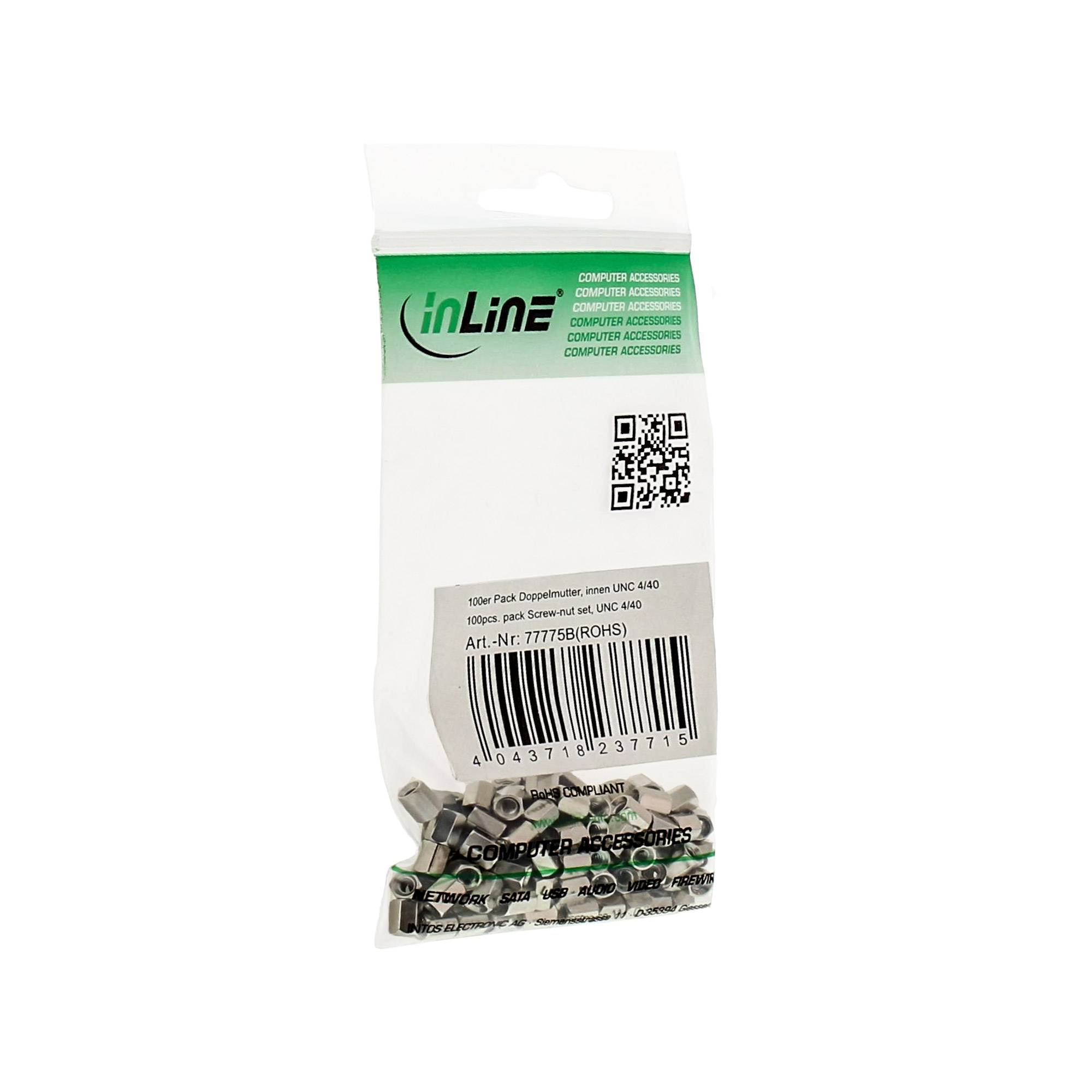 InLine® Doppelmutter, innen UNC 4/40 10er Pack-1