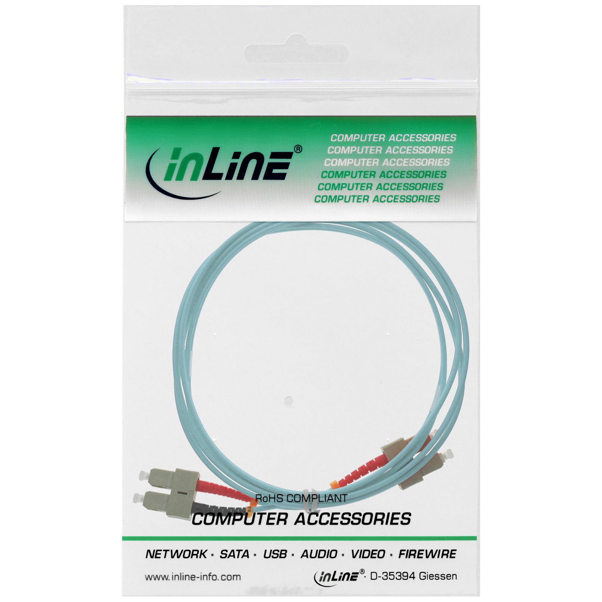 InLine® LWL Duplex Kabel, SC/SC, 50/125µm, OM3, 0,5m-1