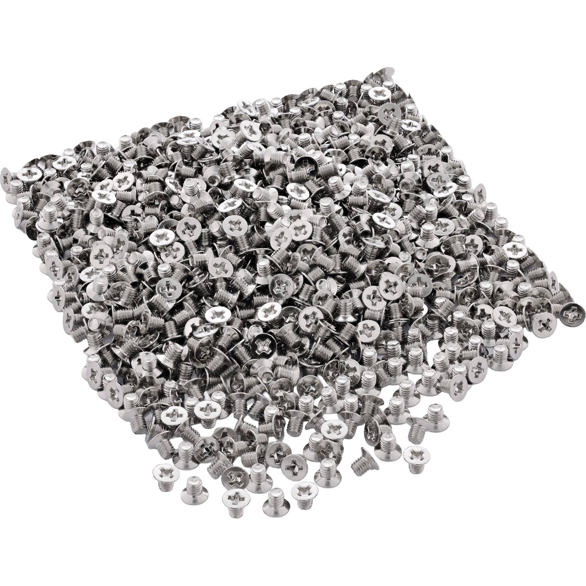 INLINE - Schraubenset - f. 2,5"" HDD/SSD - 3mm - flacher Senkkopf - silber 100er Pack-2