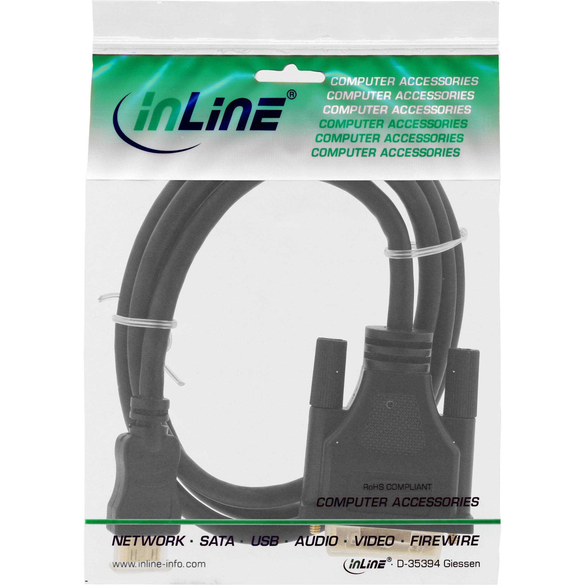 InLine® Mini-HDMI zu DVI Kabel, HDMI Stecker C zu DVI 18+1, 2m-1