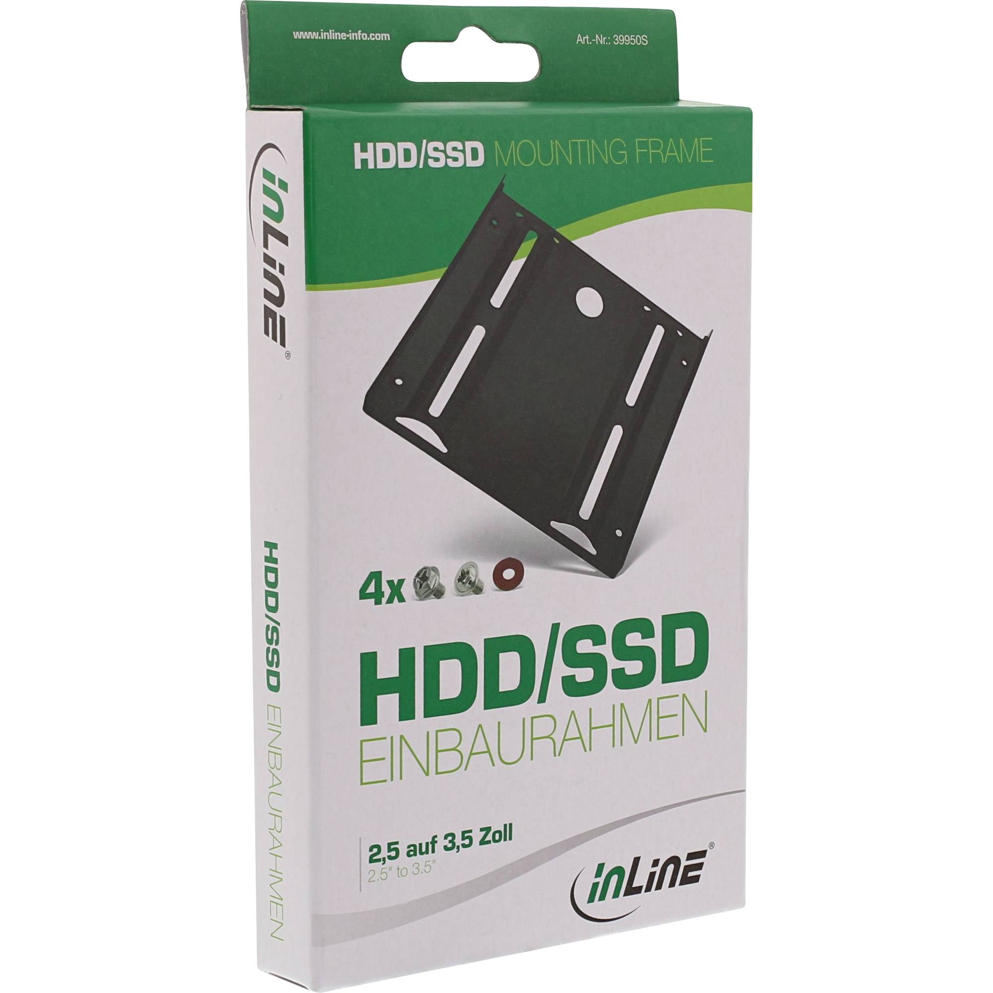 InLine® HDD/SSD Einbaurahmen, 2,5" auf 3,5", mit Einbauschrauben, schwarz-2