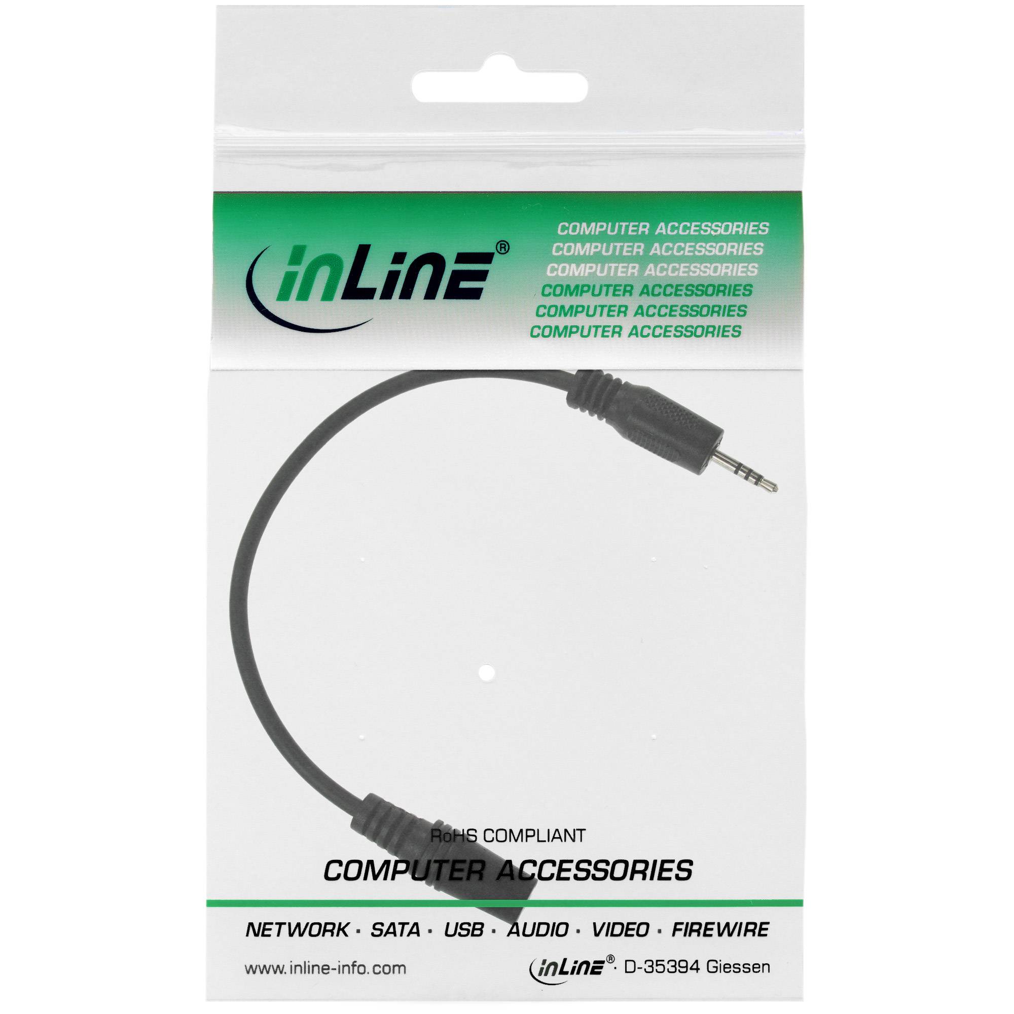 InLine® Klinken Adapterkabel 4pol. 2,5mm Stecker -> 4pol. 3,5mm Buchse, 5m-1