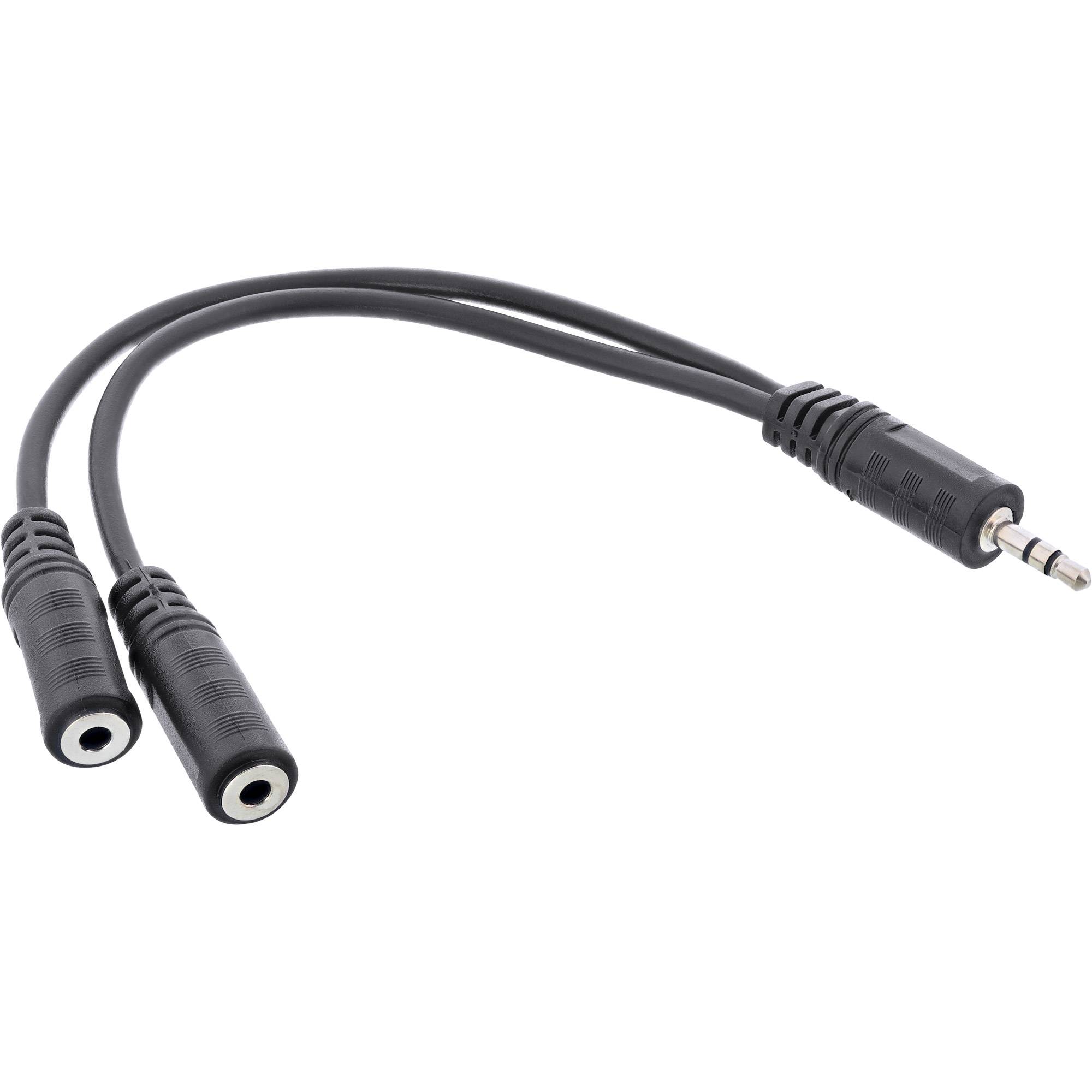 InLine® Klinken Y-Kabel, 3,5mm Klinke ST an 2x 3,5mm Klinke BU, Stereo, 1m-0