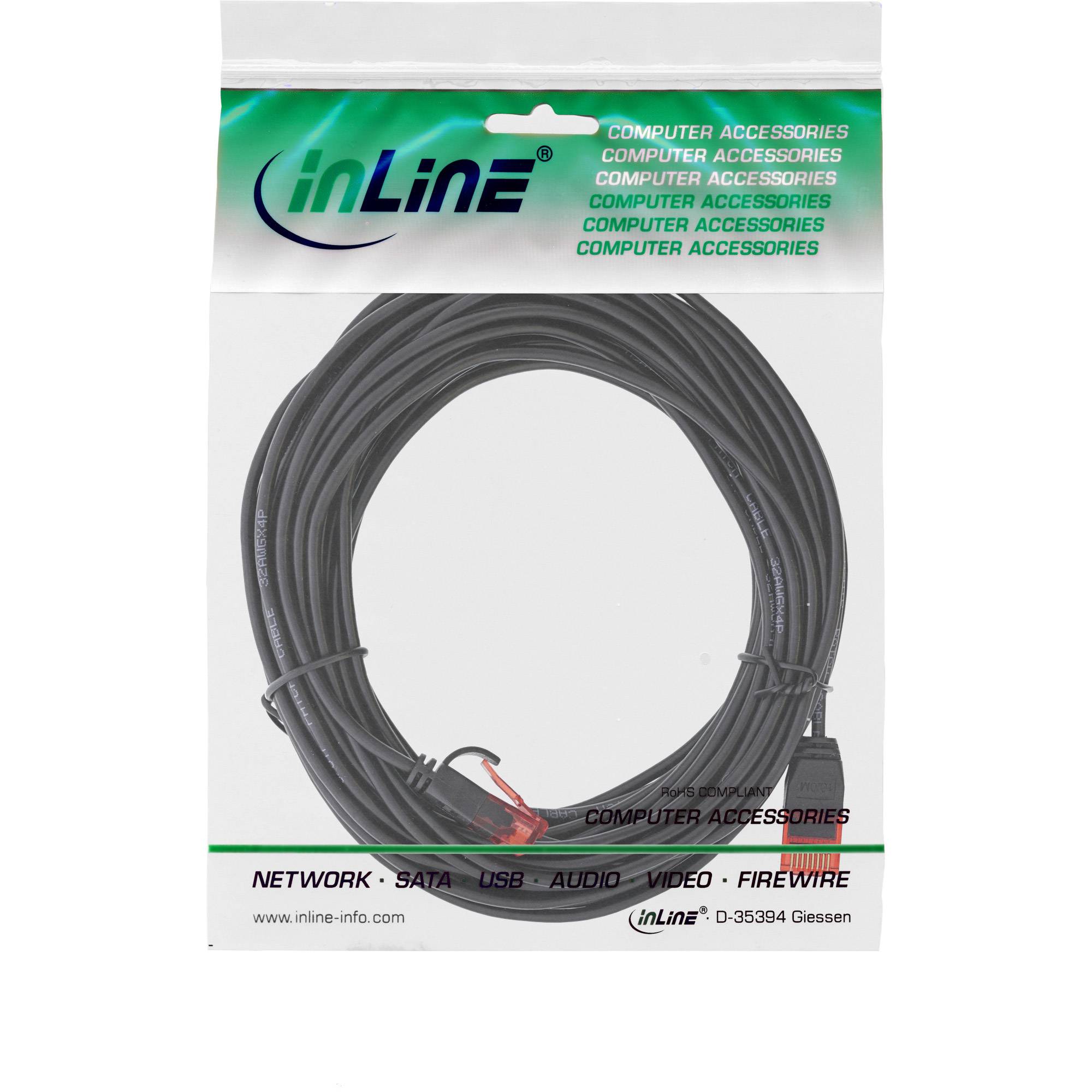 InLine® Slim Patchkabel, U/UTP, Cat.6, schwarz, 10m-1