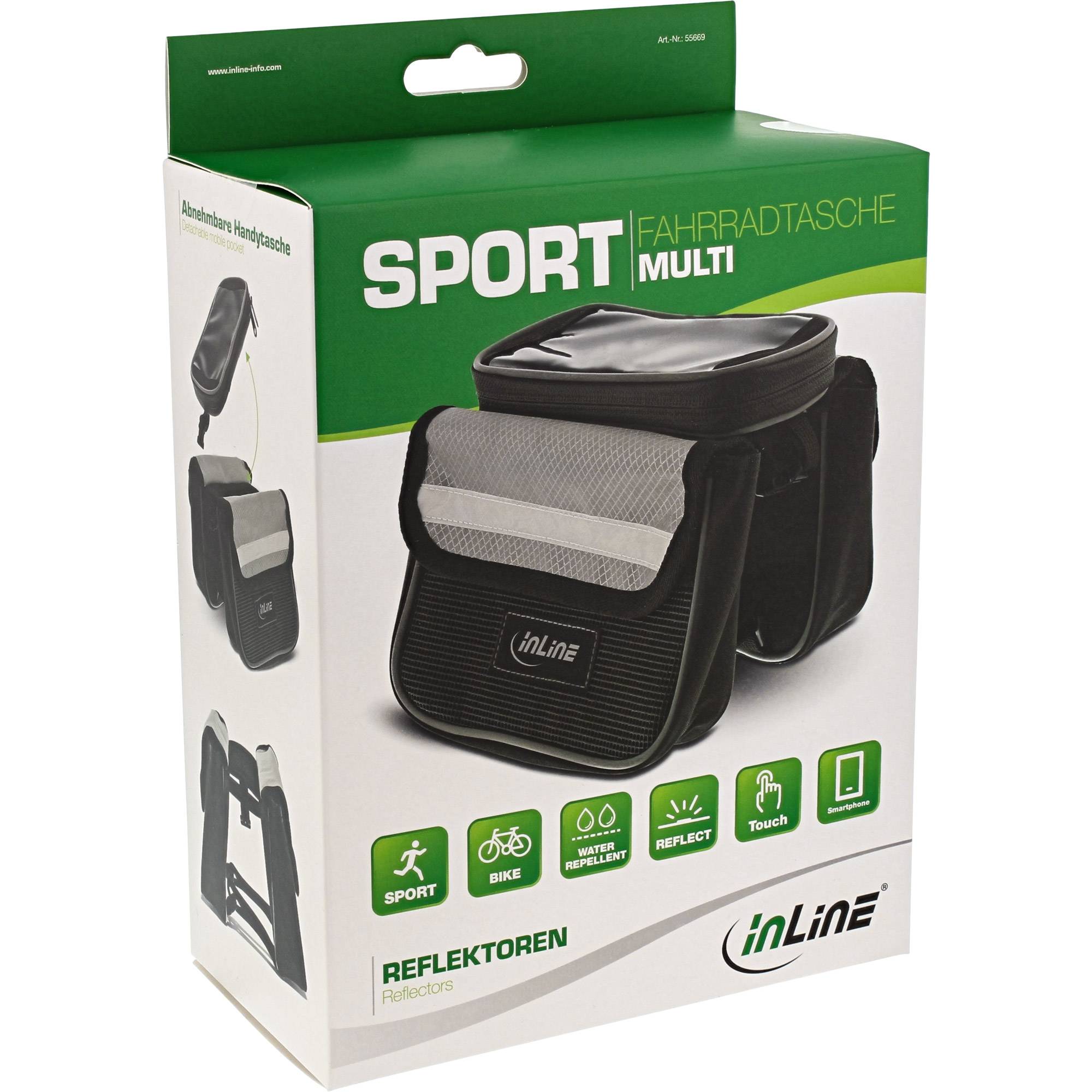 InLine® Sport Fahrradtasche Multi zur Montage auf den Rahmen, schwarz-4