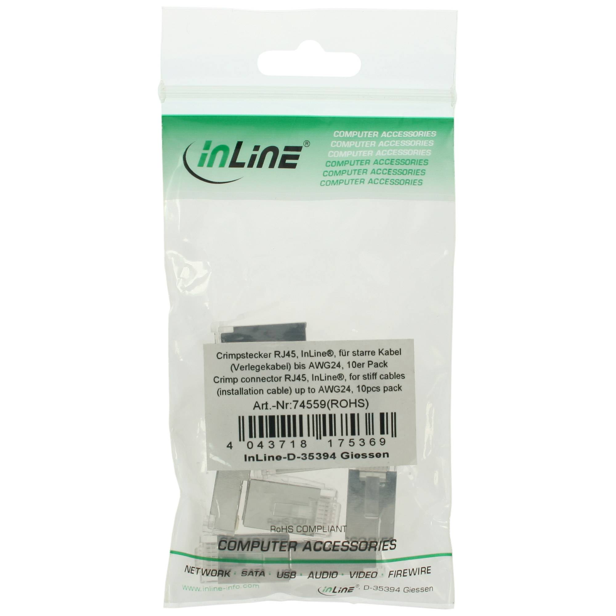 InLine® Crimpstecker RJ45, für starre Kabel (Verlegekabel) bis AWG24, 10er Pack-2