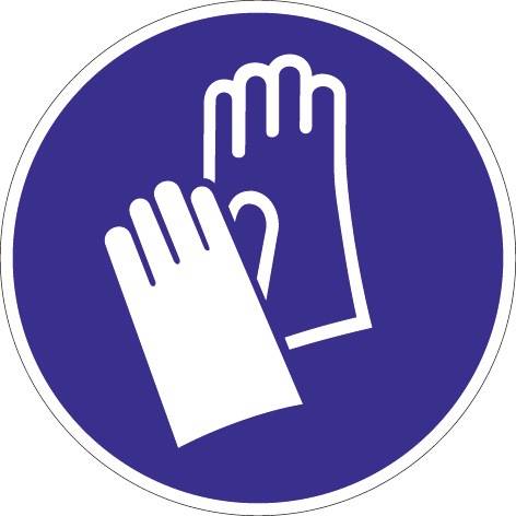Schild Handschutz benutzen D.200mm Ku. blau/weiß ASR A1.3 DIN EN ISO 7010-0