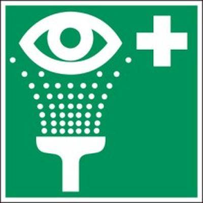 Augenspüleinrichtung; Polyester-Folie selbstklebend 200 x 200 mm; 1 Schild-0
