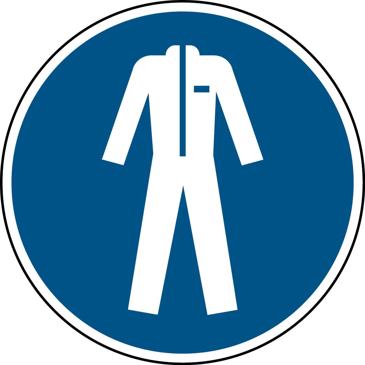 ISO 7010(Global) M010 Schutzkleidung benutzen; Polyester-Folie selbstklebend Durchmesser: 20 mm 18 Schild-0