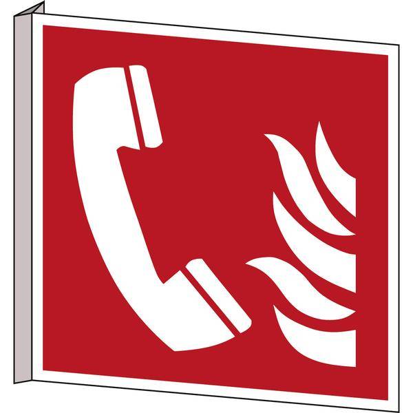 Brandschutz • Brandmeldetelefon • F006 • 203x203 mm • B-455 • Fahne