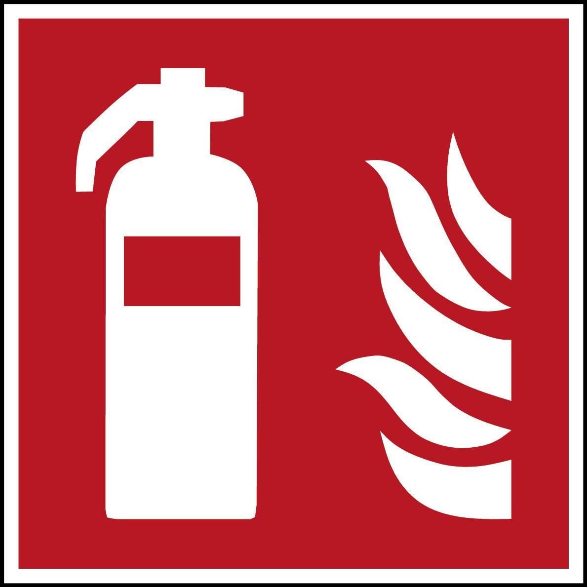 ISO 7010(EMEA) F001 Feuerlöscher; Vinyl-Folie selbstklebend 10 x 10 mm; 96 Schilder-0