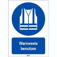 ISO 7010(DACH) M015 Warnweste benutzen; Polyester-Folie selbstklebend 148 x 210 mm 1 Schild-0
