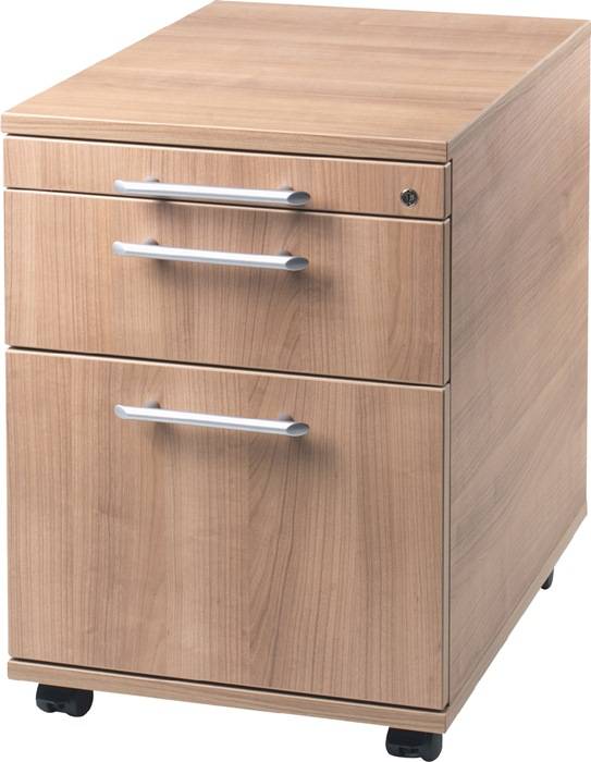 Rollcontainer Belo H590xB428xT580mm Nussbaumdekor 1Schubl.u.1Hängeregisterauszug