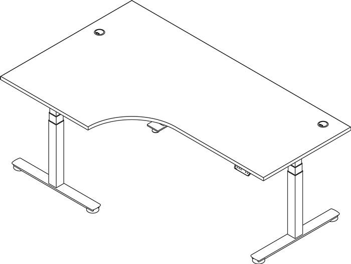 Hammerbacher Büro-Eckschreibtisch, Memory-Schalter, elektrisch höhenve-0