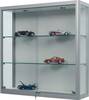 Wandvitrine H1000xB1000xT300mm Schiebetür NV-Beleuchtung Alu-silberfarbig WSM