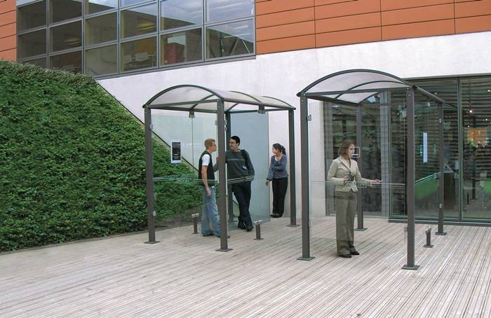 Unterstand H2547xB2500xT1560mm STA verz.u.besch.grau ESG-Glas SPL-1