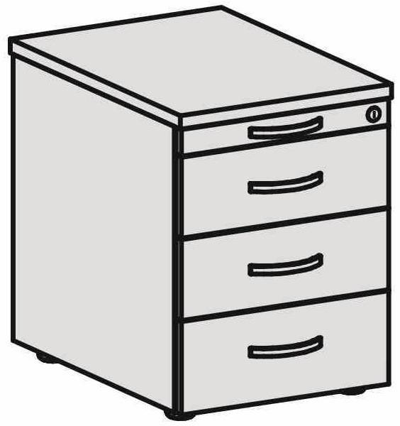 Rollcontainer Flex 438x565x600mm l.grau - Artikel: 821007781