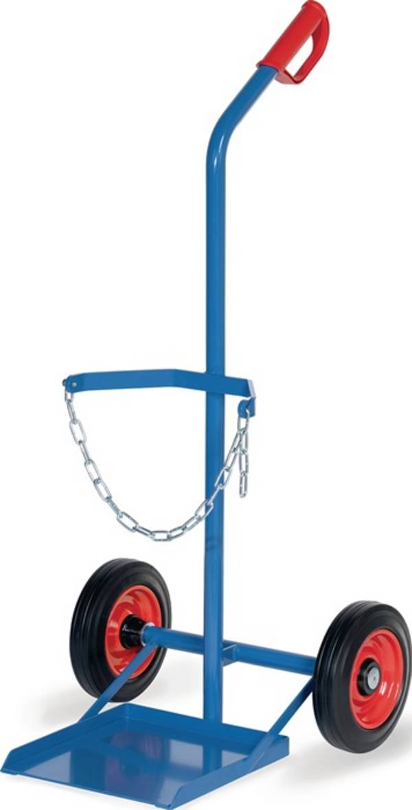 fetra® Stahlflaschen-Karre, für 1 Stahlflasche à 33 Liter, Gummi-Berei