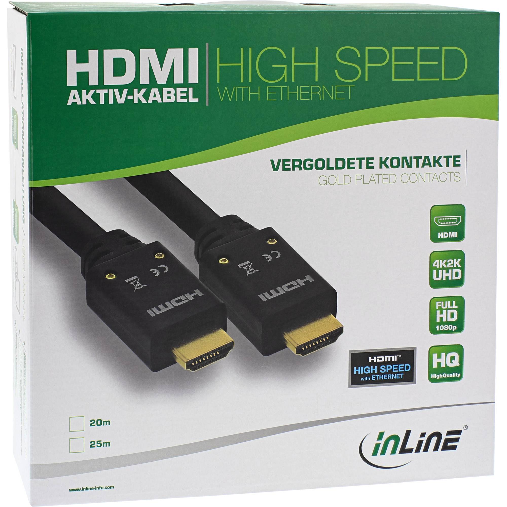 InLine® HDMI Aktiv-Kabel, HDMI-High Speed mit Ethernet, 4K2K, ST/ST, 25m-1