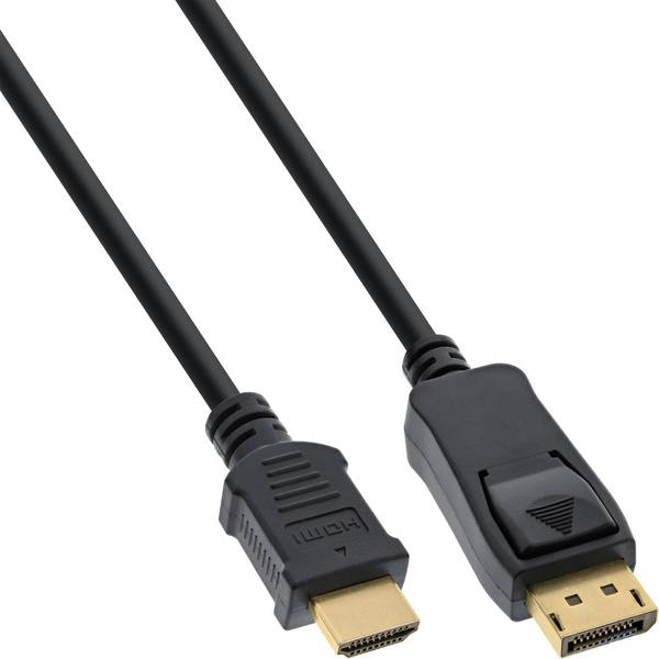 InLine® DisplayPort zu HDMI Konverter Kabel, 4K/30Hz, schwarz, 2m
