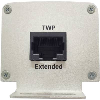 Metallplatte mit einer RJ45-Buchse in der Mitte, beschriftet mit 'TWP Extended'.