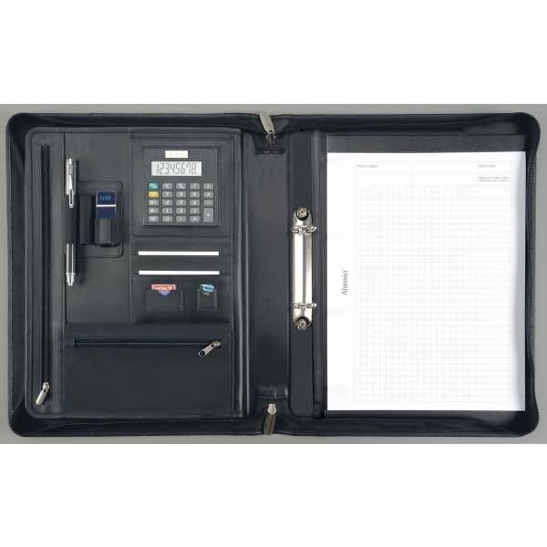 Ringbuchmappe Carpo A4 Leder schwarz-1