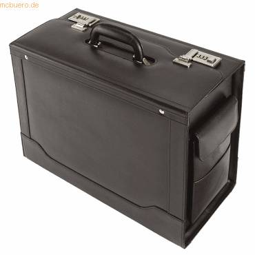 Pilotenkoffer Ancona mit Seitentasche Leder schwarz-0
