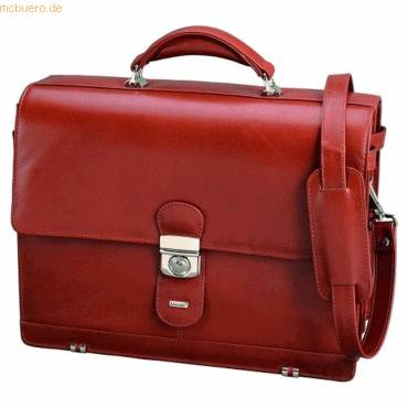 Aktentasche Mocca 38x30x16cm Leder cognac-0