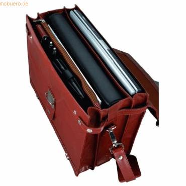 Aktentasche Mocca 38x30x16cm Leder cognac-1