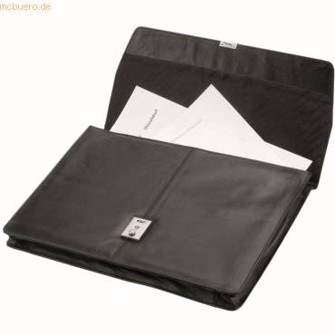 Collegemappe Tissano 25,5x34,2x4cm Leder schwarz-1