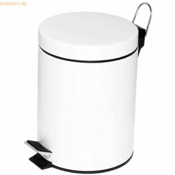Tretabfalleimer 5 Liter weiß