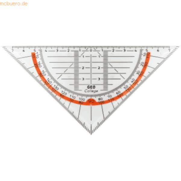 Geo-Dreieck Geo College 16cm transparent