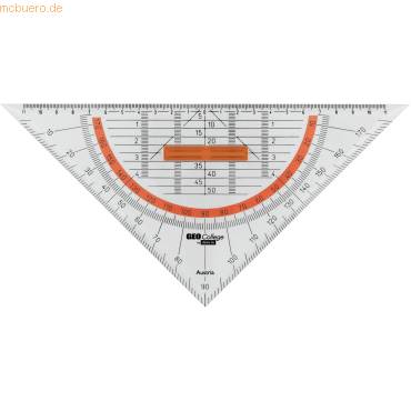 Geometriedreieck Geocollege Polystyrol 25cm mit abnehmbarem Griff transparent-0