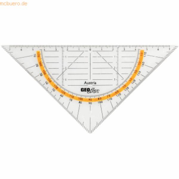 Geometriedreieck Geoflex Kunststoff 16cm transparent