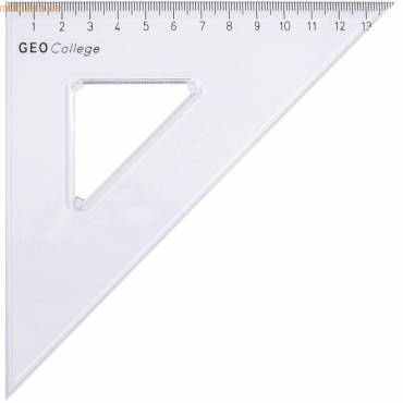 Zeichendreieck Geocollege Polystyrol 45 Grad 200mm transparent-0