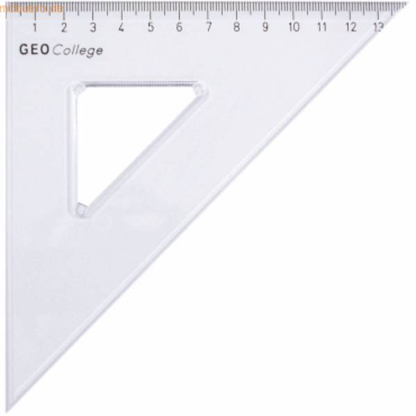 Zeichendreieck Geocollege Polystyrol 45 Grad 200mm transparent