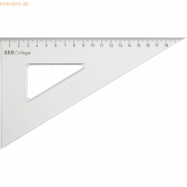 Zeichendreieck Geocollege Polystyrol 60 Grad 240mm transparent