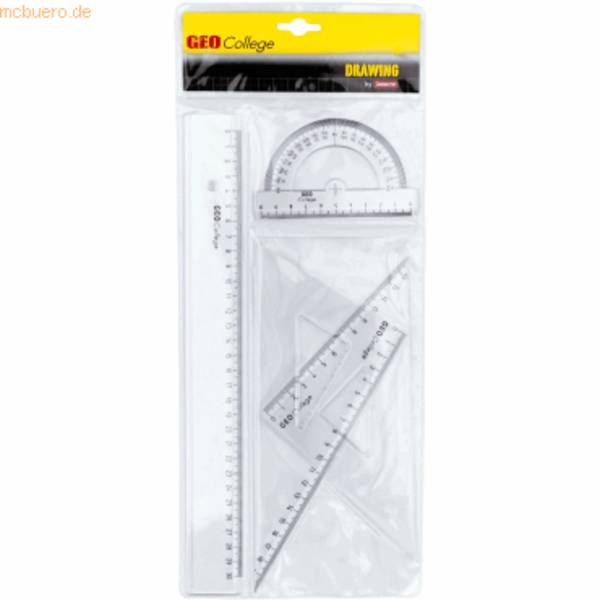 Geometrie-Set Geocollege 4-teilig transparent
