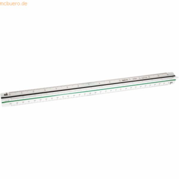 Dreikantmaßstab Maschinenbau Kunststoff 30cm weiß