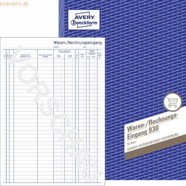 Formularbuch Waren-/Rechnungseingangsbuch A4 beidseitig bedruckt 50 Blatt-0